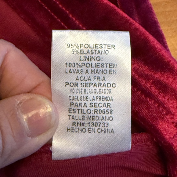 Umgee Red Velvet Embroidered Mini Dress NWT M Tassel Tie Ballon Sleeve Feminine - Picture 12 of 14